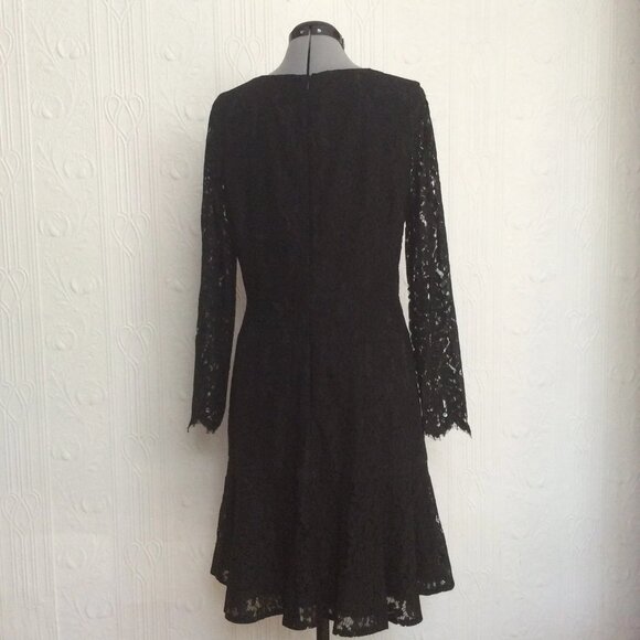 J. Crew black lace dress, like new, size 10 Tall - Picture 2 of 4